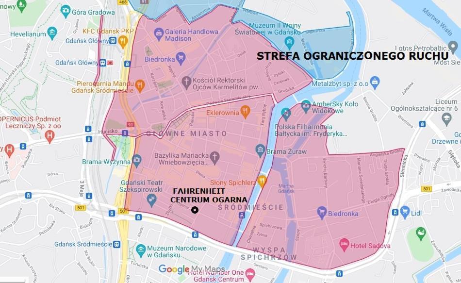 Fahrenheit Centrum Ogarna 格但斯克 外观 照片
